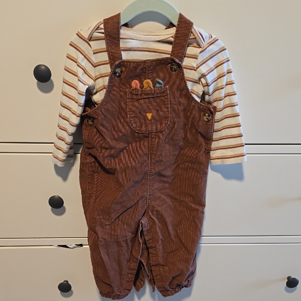 Carters Brown Corduroy Overalls for Kids 2Pc